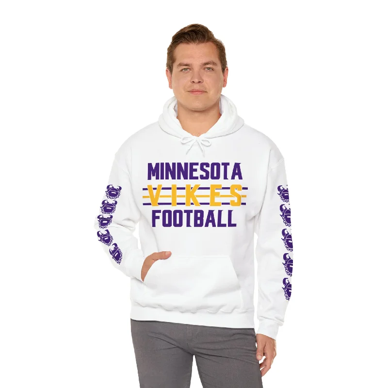 Unisex Heavy Blend™ Hooded Sweatshirt - Vikes Football + Game Day Helmet (Sleeves)