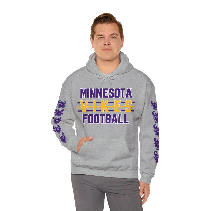 Unisex Heavy Blend™ Hooded Sweatshirt - Vikes Football + Game Day Helmet (Sleeves)