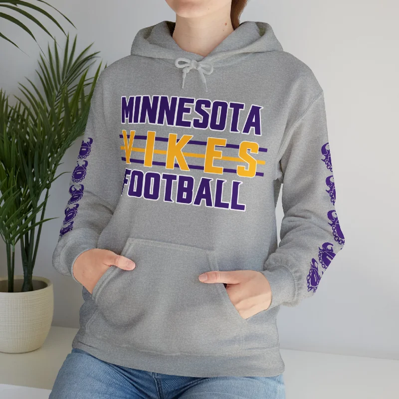 Unisex Heavy Blend™ Hooded Sweatshirt - Vikes Football + Game Day Helmet (Sleeves)