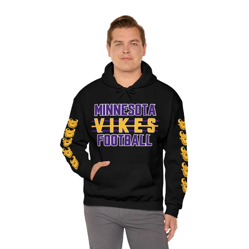 Unisex Heavy Blend™ Hooded Sweatshirt - Vikes Football + Game Day Helmet (Sleeves)