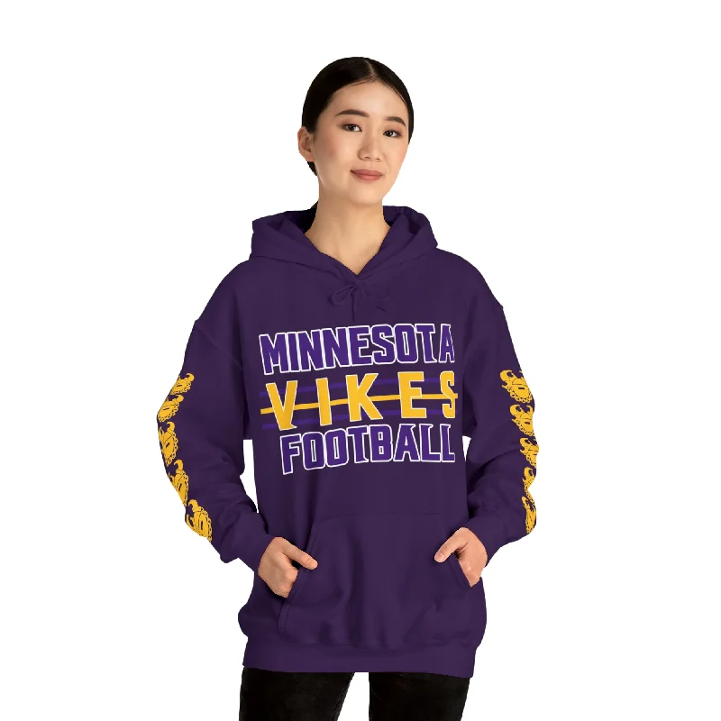 Unisex Heavy Blend™ Hooded Sweatshirt - Vikes Football + Game Day Helmet (Sleeves)