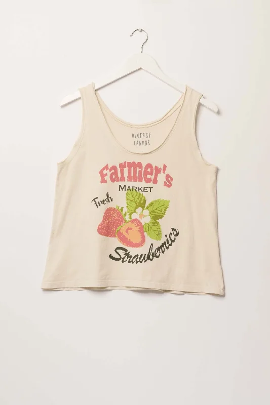 Farmer's Market Fresh Strawberries Graphic Tank Top