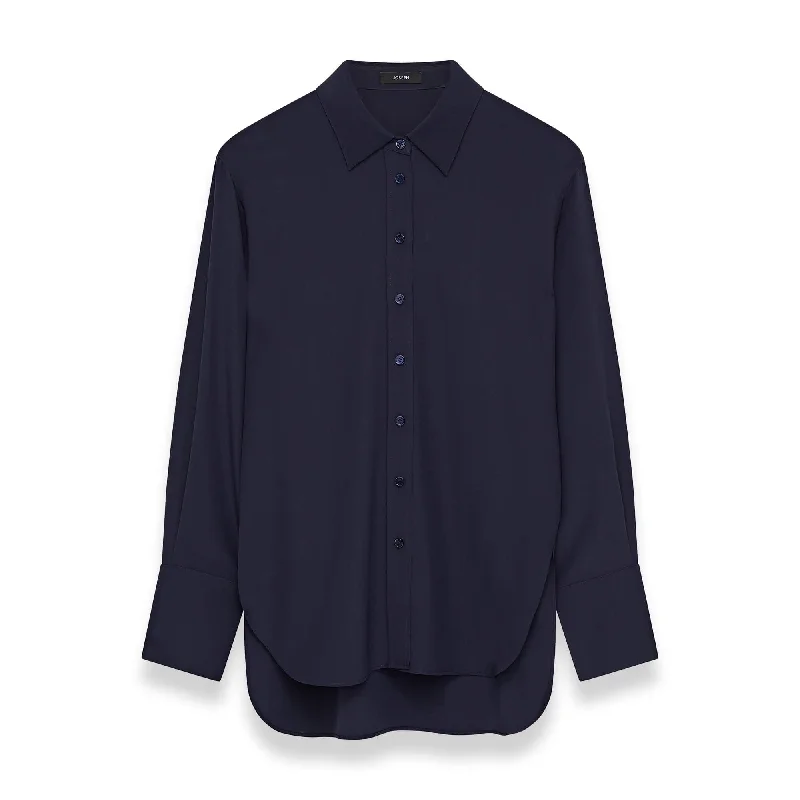 Joe silk crêpe de chine blouse in navy blue