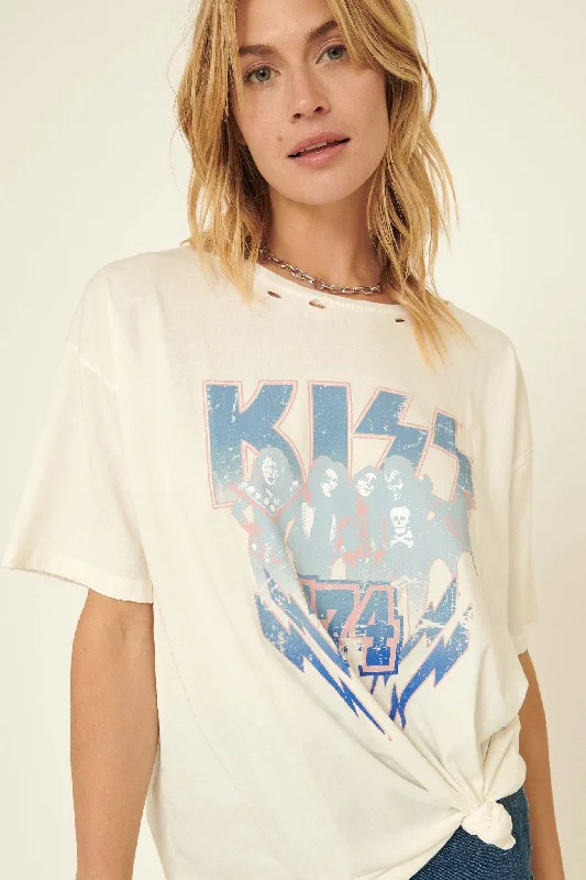 KISS 74 Oversized Distressed Graphic Tee