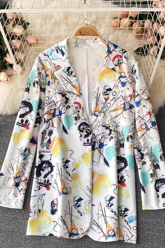 Printed casual suit coat  1516