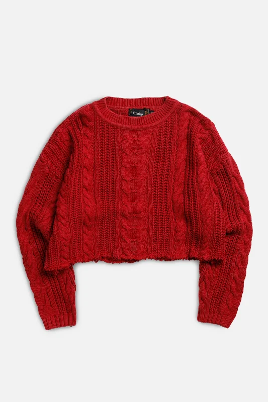 Rework Crop Knit Sweater - XXL