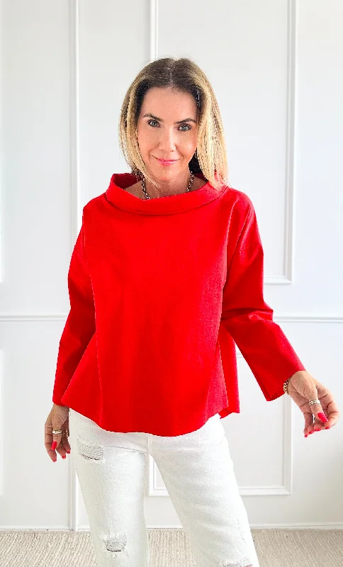 Scuba Jackie Italian Top - Tomato Red