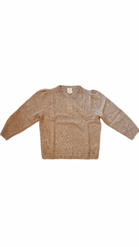 warm shop cashmere puff sleeve sweater sandwisp heather