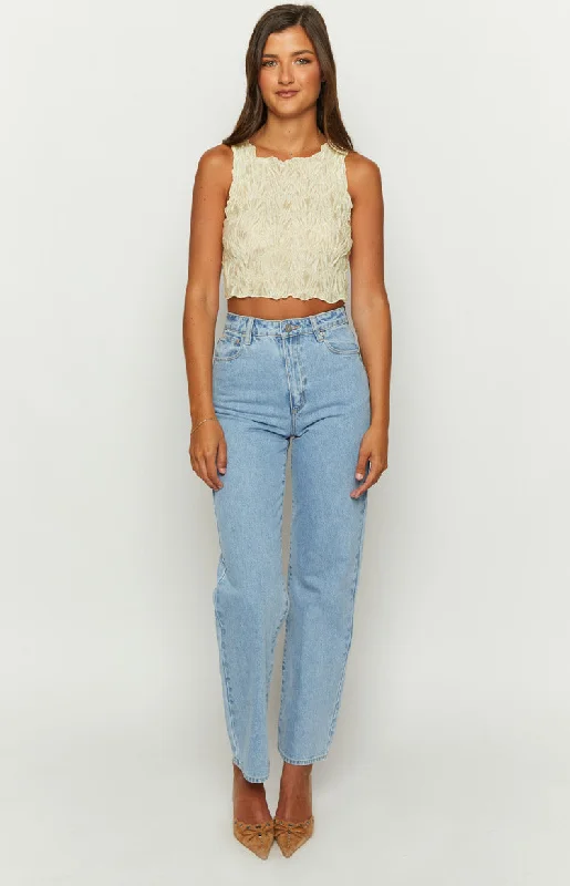 Whitney Cream Crop Top