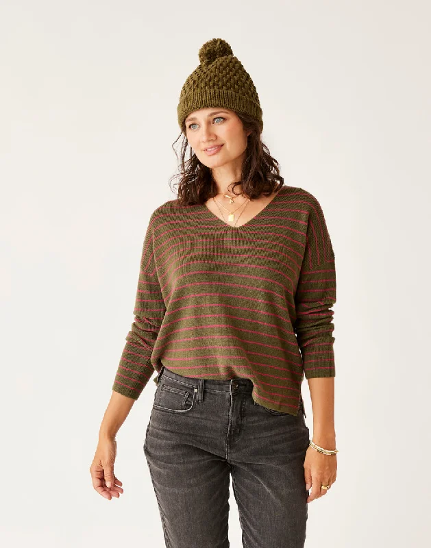 Zella Merino Sweater: Fir Stripe