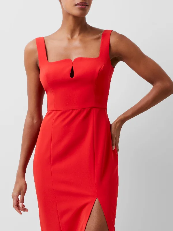 Echo Crepe Keyhole Midi Dress