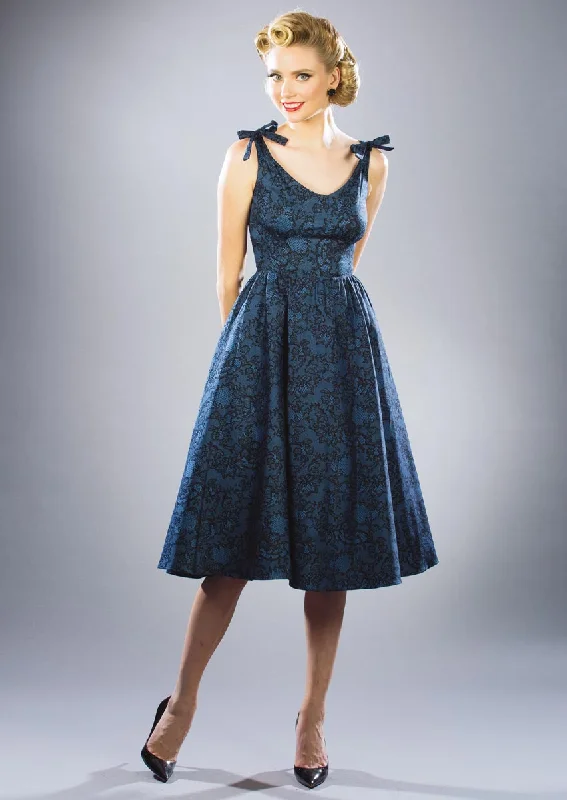 Hollis 1950's Blue Lace Swing Dress by Stop Staring!