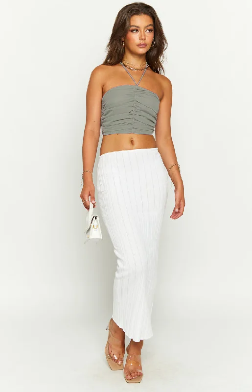 Joyce Grey Halter Top