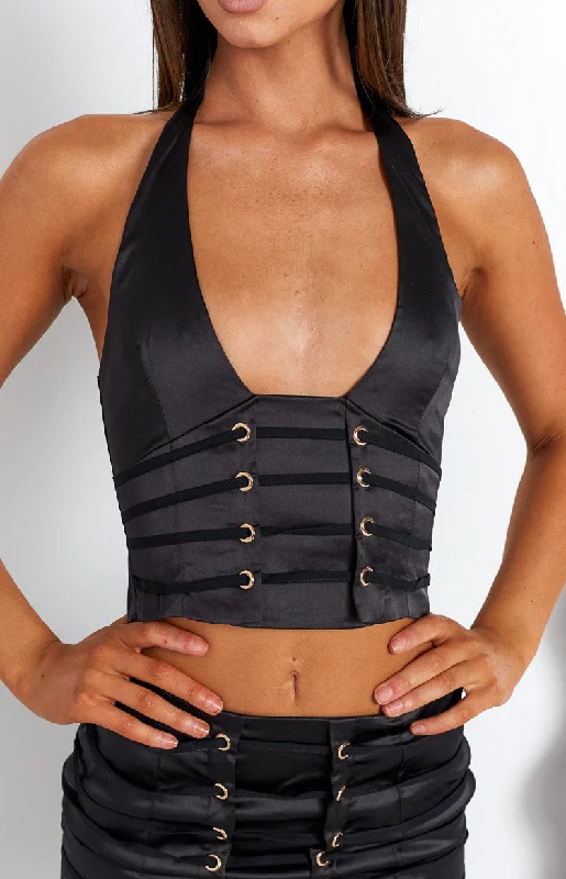 This Love Black Halter Top