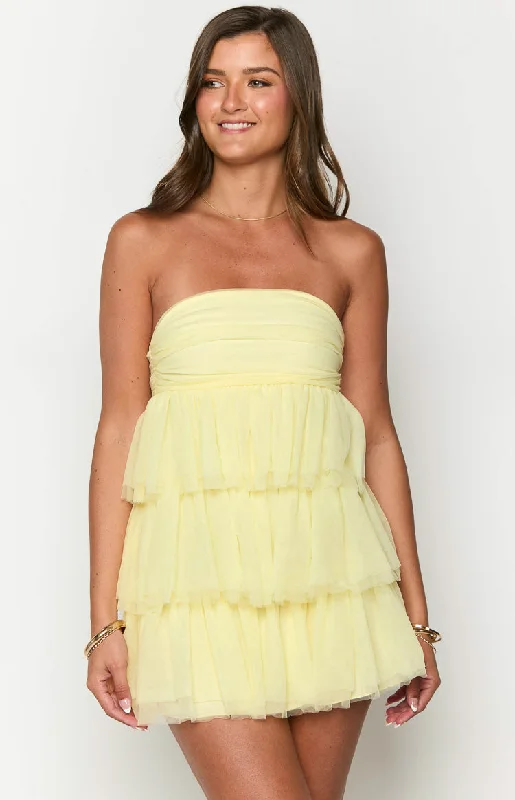 Birthday Girl Yellow Mini Party Dress