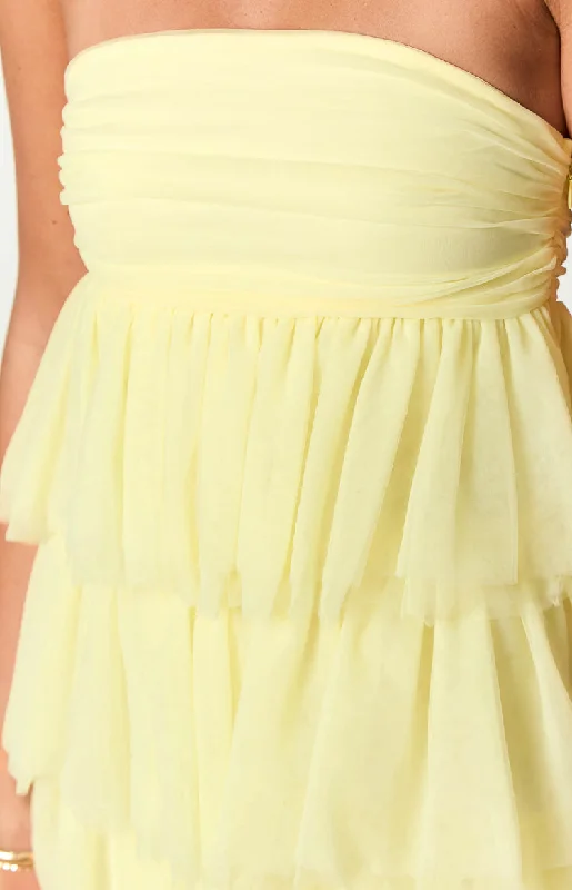 Birthday Girl Yellow Mini Party Dress