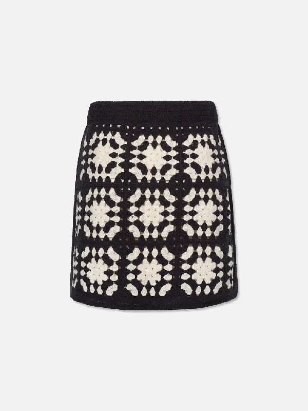 Crochet Tassel Skirt -- Navy Multi