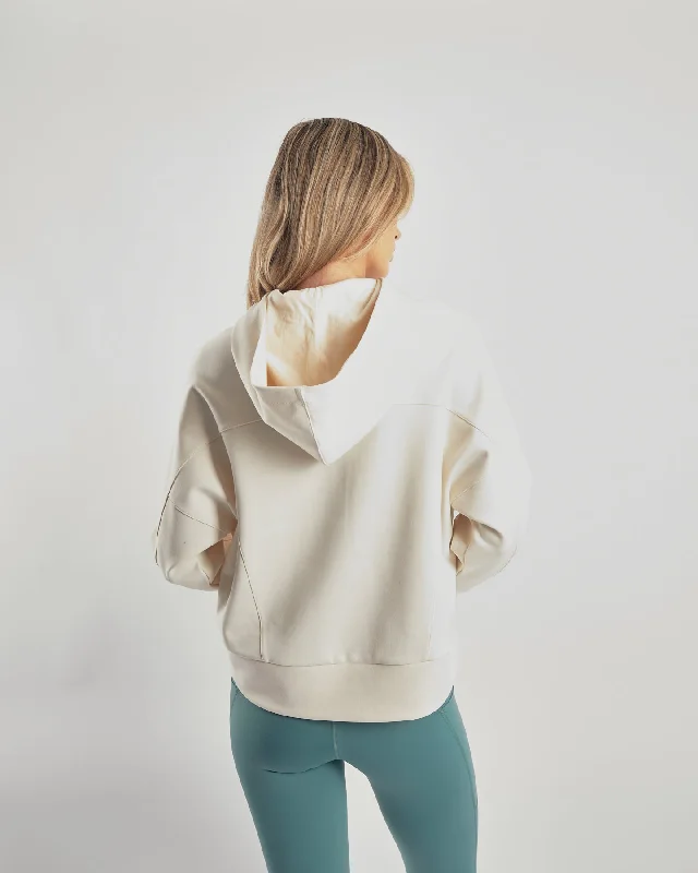 Mya Half Zip Hood Vanilla White