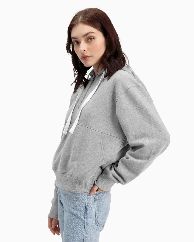 Half-Zip Fleece Hoodie (Heather Grey)