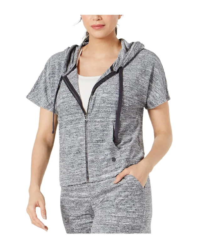 Ideology Women's Cropped Athletic hoodies, Charcoal Heather, XL