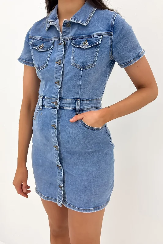 Leah Mini Dress Light Blue