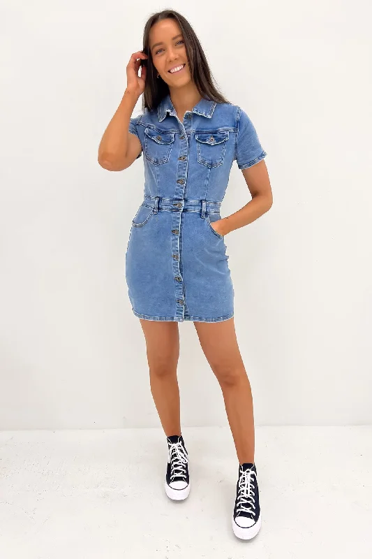 Leah Mini Dress Light Blue