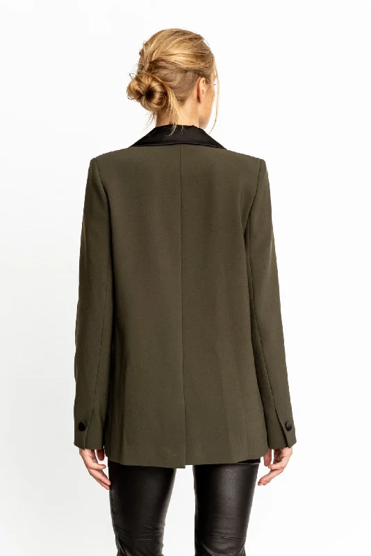 Military Green with Satin Contrast Clair Blazer