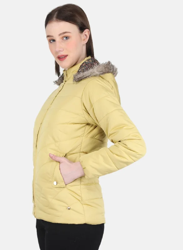 Women Mustard Solid Jacket