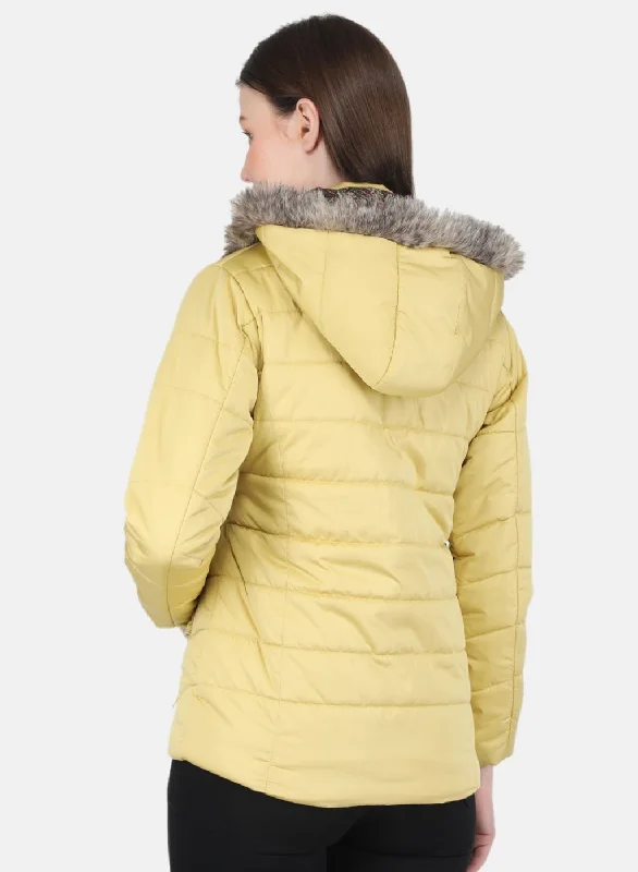 Women Mustard Solid Jacket