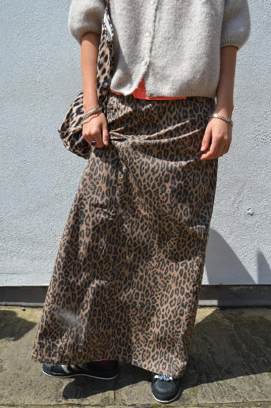 Object Seni Leopard Print Maxi Skirt