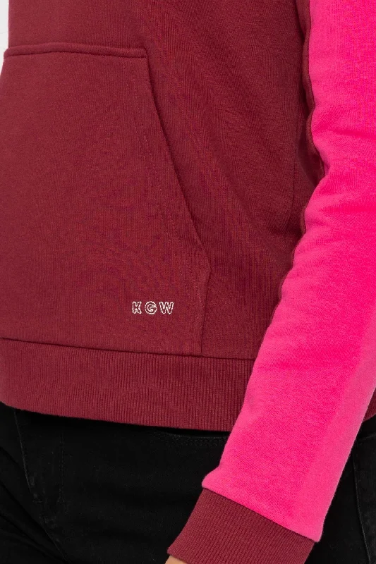 Pink 1/4 Zip Pocket Sweatshirt