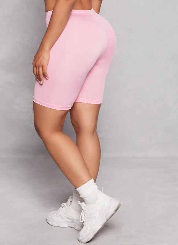 Daisy Solid High Waist Biker Shorts