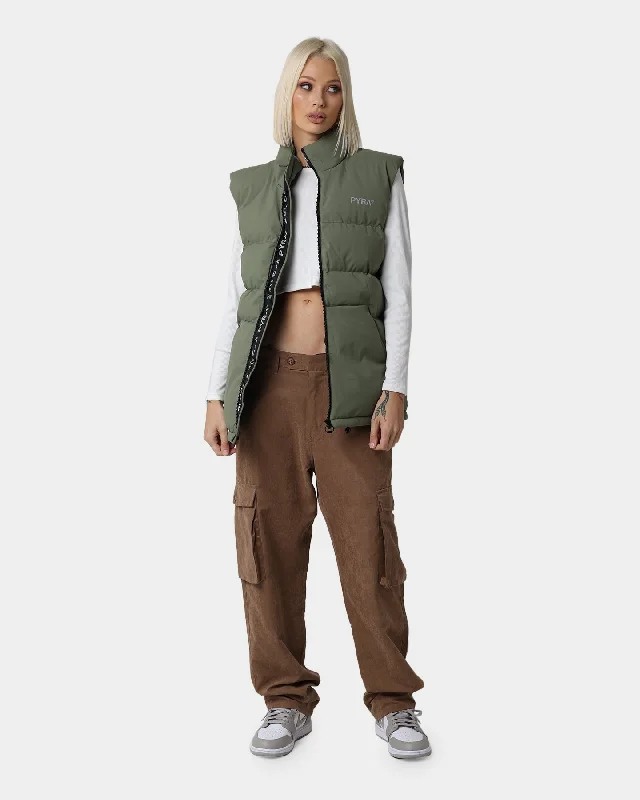 PYRA Sleeveless Puffa Vest Olive Green