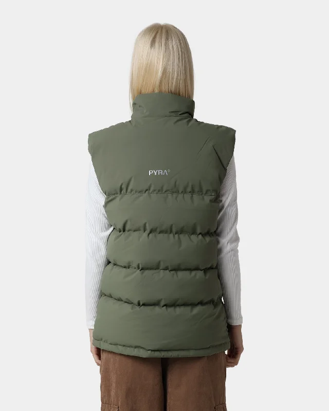 PYRA Sleeveless Puffa Vest Olive Green