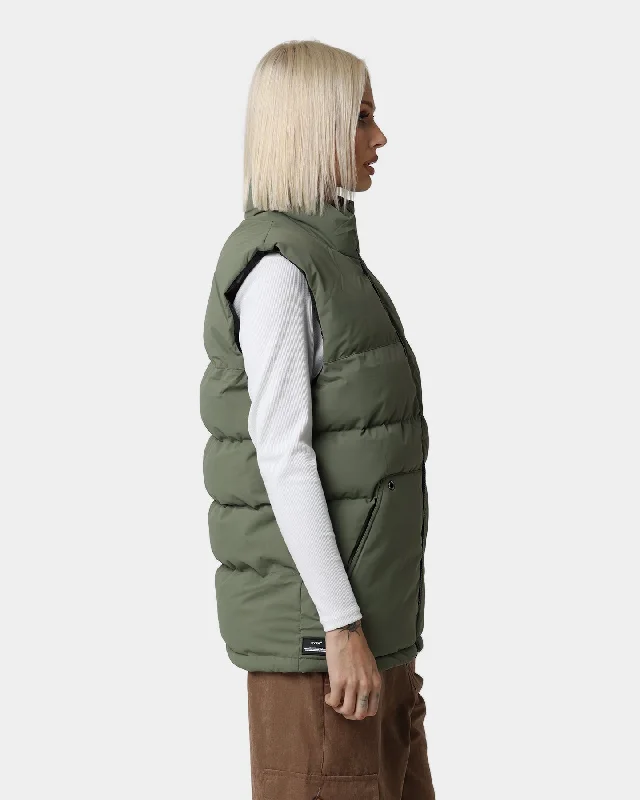 PYRA Sleeveless Puffa Vest Olive Green