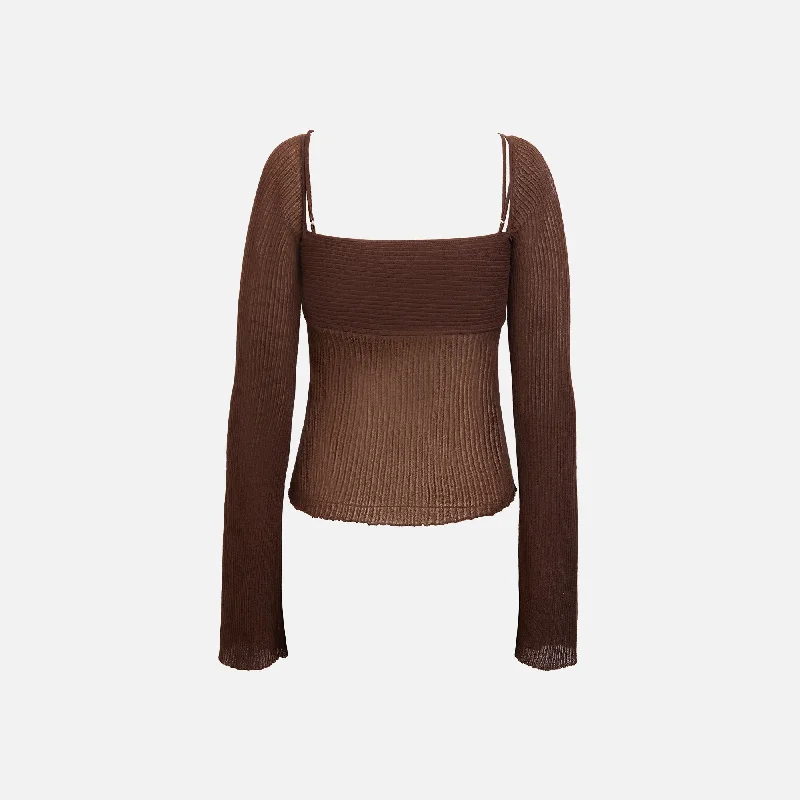 Siedres Dens Top - Brown