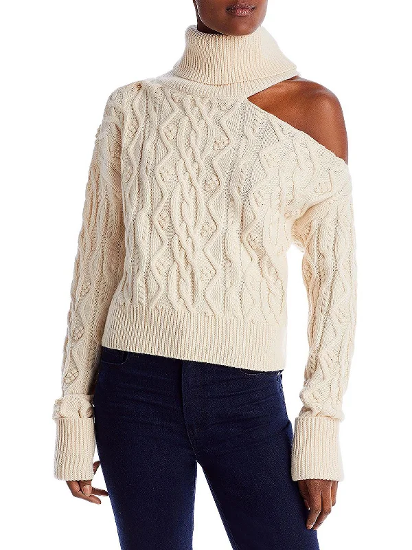 Womens Wool Turtleneck Crop Sweater