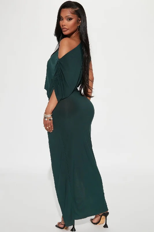 Alex Off Shoulder Maxi Dress - Hunter