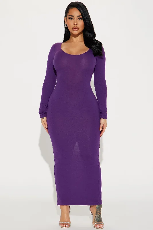 Bailey Cotton Maxi Dress - Eggplant