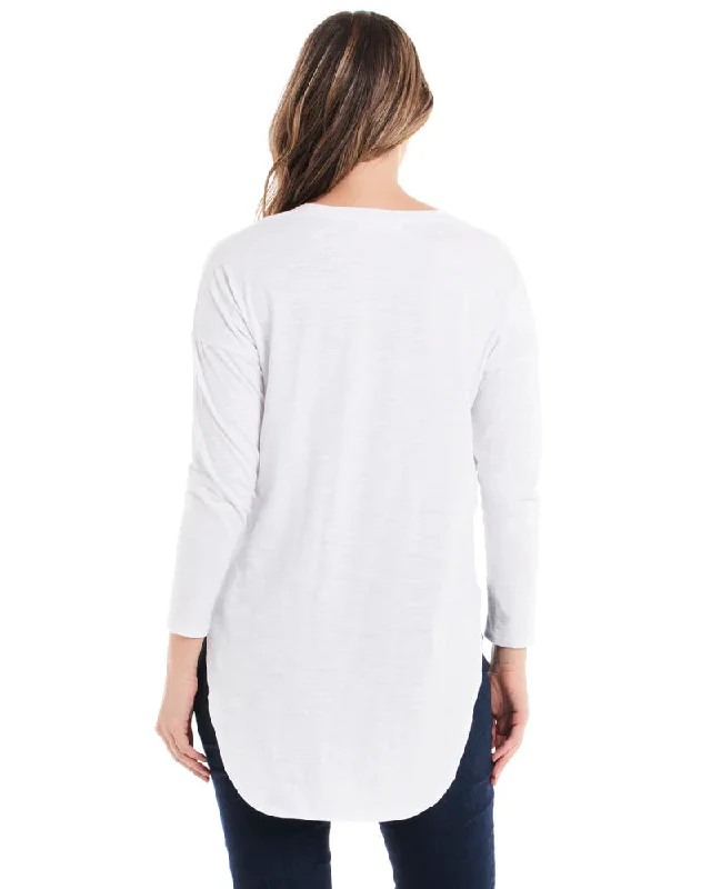 BETTY BASICS JESSIE LONG SLEEVE TEE WHITE