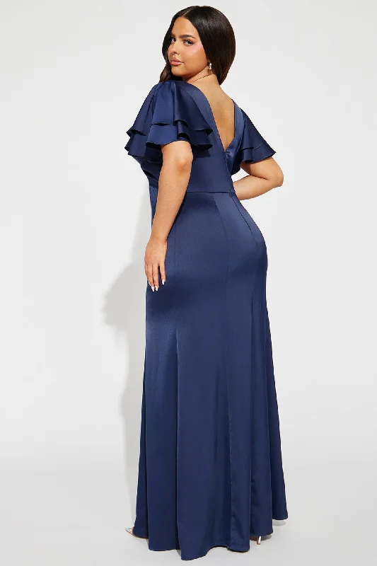 Everlee Satin Gown - Navy