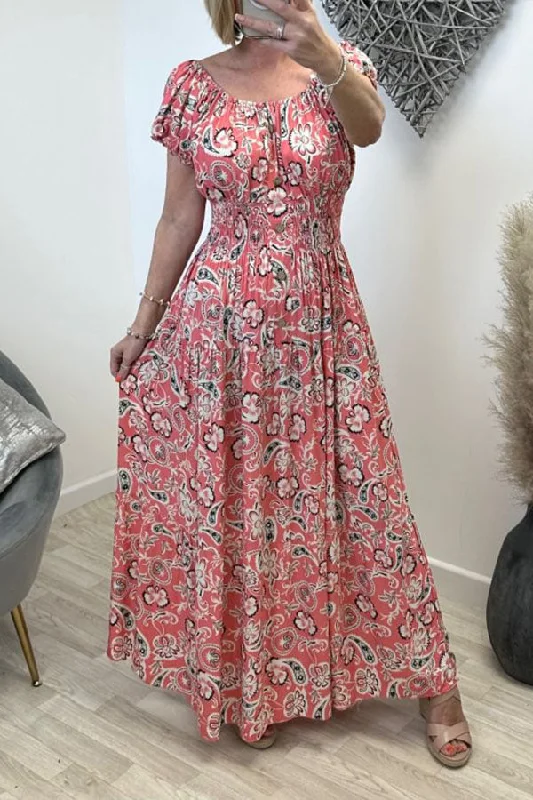 Flower Print Magic Long Maxi Sun Dress