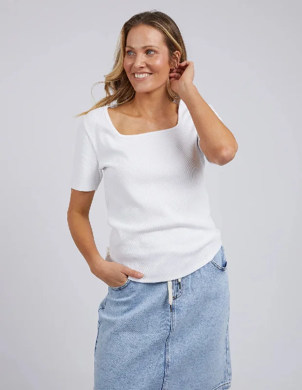 FOXWOOD EMMY RIB TEE WHITE