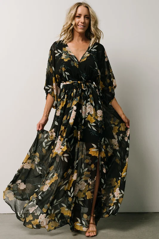 Kia Kimono Maxi Dress | Midnight Floral