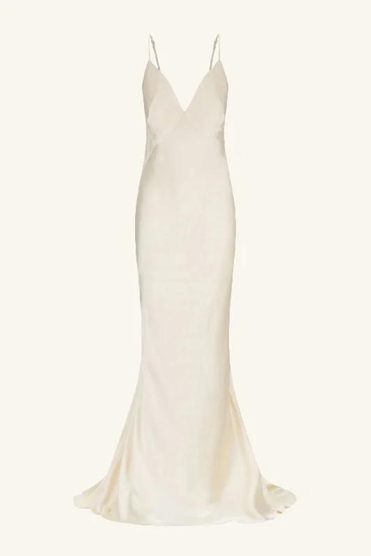 LA LUNE LOW BACK MAXI DRESS - CREAM