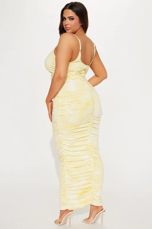 Priscilla Tie Dye Maxi Dress - Yellow