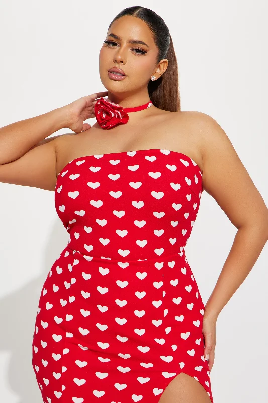 Steel Your Heart Maxi Dress - Red/White