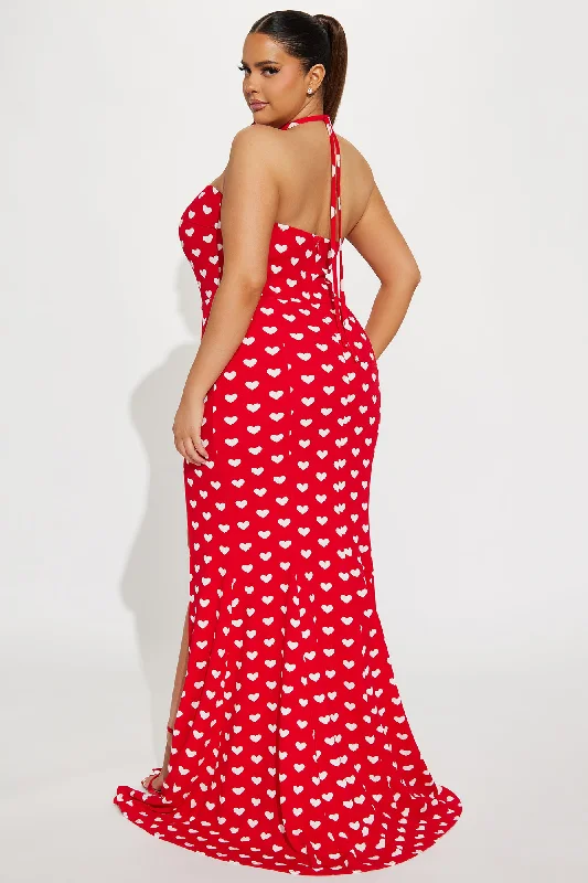 Steel Your Heart Maxi Dress - Red/White