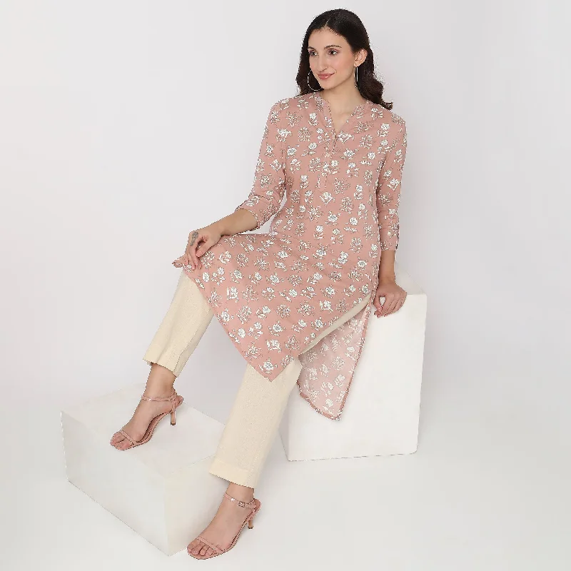 Straight Fit Floral Kurta