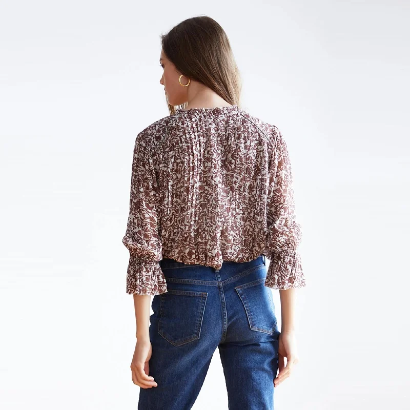 Wilona Printed Blouse (Mauve)